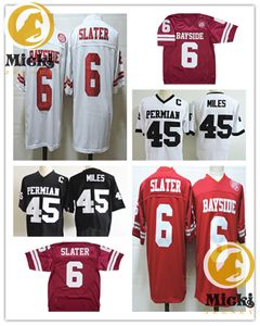 رجال #45 Boobie Miles Night Lights Football Football Jersey Movie Choleds #6 AC Slater Saved by The Bell Bayside Tigers Jerseys