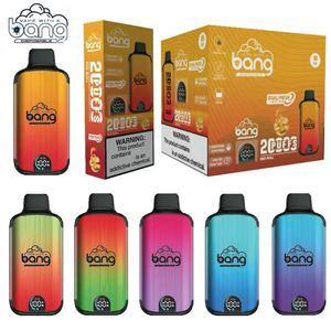 Authentischer Bang 20000 Puffs digitaler Einwegvolden 25ml Dual Mesh Spule 20K Stangenschoten Desectable E -Zigarette mit Power -Batterie -Anzeige Anzeige