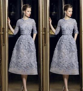 Elie Saab aftonklänningar Elegant spets Applique Aline Prom -klänningar 34 Långärmad telängd Sexig formell fest Kändissklänning CUS2046469