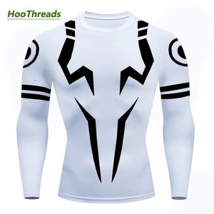 Jujutsu kaisen 3d impressão camisas de compressão para homens ginásio treino fitness undershirt atlético secagem rápida manga longa topos roupas esportivas 240306