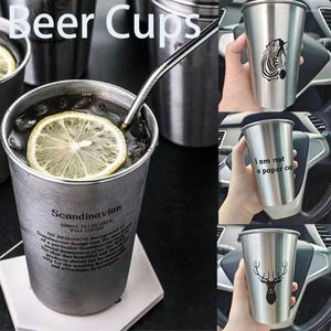 Tumblers 350/500ML Cold Water Spray Paint Northerneurope Stainless Steel Camping Mugs Beer Cups Drinks Cup