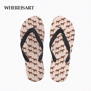 Nerede 3D At Baskı Kadın Yaz Flip Flops Günlük plaj terlikleri Sandal Flipflop Kadın Terlik Kadın Kauçuk Ayakkabı N3HC#