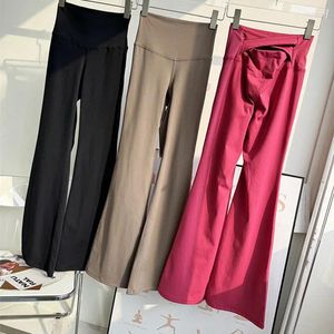 Active Pants Yoga For Women rakt avslappnad hög midja höft Slim Bell Bottoms Gymdans blossade breda benbyxor leggings