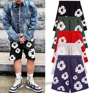 Mkb1 Designer Denimtear's Men and Women Fashion Summer Clothes Tracksuits Main Line Cotton Shorts Foam Printed European American High Street Loose Casual Capris