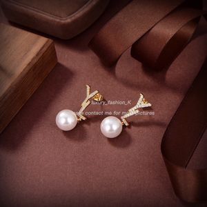 Designer Ysls Pearl Earrings for Women Diamond Earring Gold Letter Dangles Luxury Designers Jewelry Love Ear Ring Studs Bracelet Dangle & Chandelier ORDER8989