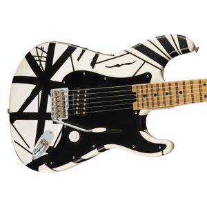Randig serie '78 utbrott vit med svarta ränder relikgitarrelektriska gitarrer