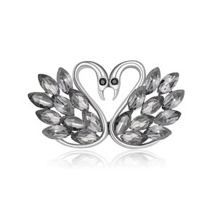 Diamond Swan Brosch Pins Crystal Corsage Clothing Accessories Collar Pin smycken för kvinnor