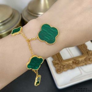 Bracciale di design braccialetto di trifoglio per donne 5 motivi Maglie di catena d'oro Braccialetti di fiori a foglia grande braccialetto di trifoglio di fortuna fritillary regalo di festa di nozze