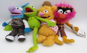 4PCS The Muppets Kermit Frog Drummer Swedish Chef Gonzo Fozzie Bear Plush Doll Toy Y2007032014709