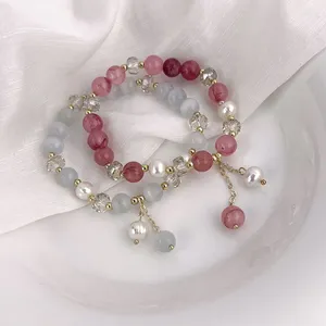 Charmarmband Japan och Sydkorea modearmband pärla pärlor rosa europeiska amerikanska damer