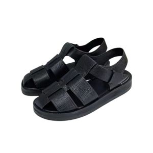 Klassische Baotou Römischen Sandalen Frauen Sommer Huckepack Schuhe Muffin Dicken Boden Echtes Leder Handgewebte Rindsleder Hohl Schuhe