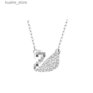 Pendant Necklaces Fashion Womens Pendant Necklace Light Y2K White Crystal n Necklacegifts for Girls L240314