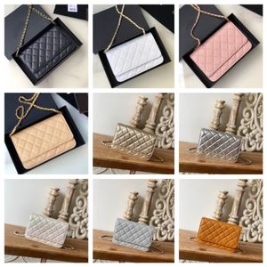 Fashion Selling Classic mini size womens chain wallets Top Quality Sheepskin Luxurys Designer bag Gold and Silver Buckle Coin Purs223f