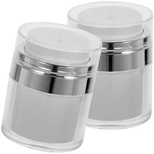 Storage Bottles 2 Pcs Shampoo Press Cream Jar Travel Face Cleanser Airless Container Pump Pp Lotion