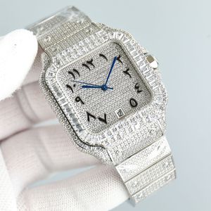 Diamond Watch Men Designer يشاهد 40 ملمًا من الحجر المصنوع يدويًا أوتوماتيكيًا ميكانيكيًا 8215 حركة عالي الجودة على Wristwatch Strap Montre de Lux