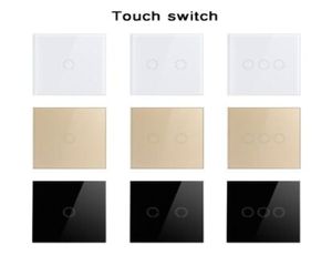 EUUK standardowy przełącznik ściany światła przełącznika dotykowe 2 gang 1 sposób AC110V240V Wall Touch Switch5244022