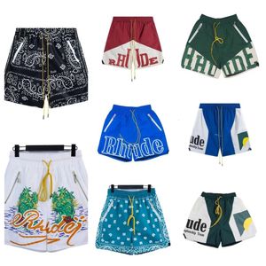 Najwyższej jakości projektant Rhude Shorts Summer Fashion Beach Shorts Mens Womens Street Wear Red Blue Black Loose Ligth Wweight Rhude Shorts Męskie krótkie Shorts XVA