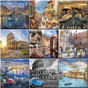 Gemälde Italien Malen nach Zahlen Rom DIY digitale Malerei Nummer moderne Wandkunst Leinwand Acryl gemalt einzigartiges Geschenk Home Decor Pi330n