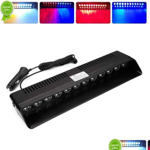 Outras luzes de sinal Novo 12V Carro LED Aviso Piscando Luz De Emergência Strobe Flasher Beacon Lâmpada Caminhão Vermelho Azul Drop Delivery Automobil Dhixg