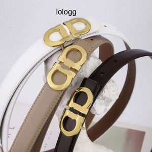 Double D8I0 FeRAgAmOs and with Feragamo Belt Gold Ferra Loop Simple Desginer Versatile Paired Genuine Jeans Leather Women's