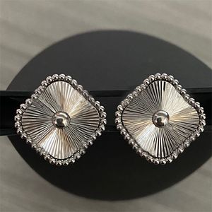 Orecchini Luxurious Studs Earring Gold Color Jewely Woman Four Leaf Clovers Earing Refresing Mens Designers Wedding Silver Plated Earrings ZB002 I4