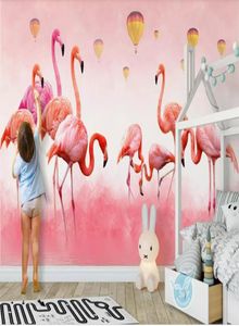 3d обои нестандартного размера, детская комната, фреска, фламинго, перо, воздушный шар, картина, диван, ТВ, фон, настенные обои, nonwov5173965