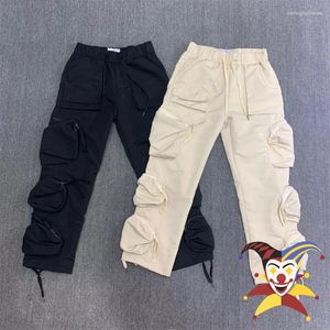 Мужские брюки, винтажные спортивные штаны с несколькими карманами для бега, мужские и женские брюки высшего качества в стиле хип-хоп, длинные брюки-карго с завязками