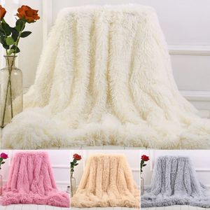 Coperta in pelliccia sintetica double face Morbida e soffice Sherpa Coperte per letti Copriletto Shaggy plaid fourrure cobertor mantas277B