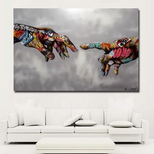 Graffiti Living Colorful Prints For Street Hands Painting Selflessly Art Classic Room Art Abstract Pictures Posters Wall jllxI yum179o