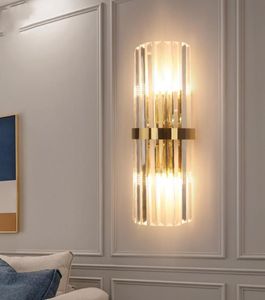 Lampada da parete moderna in cristallo a LED Oro Decorazioni per la casa Apparecchio di illuminazione Camera da letto Corridoio Sconce Light Fast Via1264663