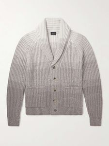 Мужские свитера, дизайнерские пальто, осенне-весенний трикотаж Brioni, шерстяной кардиган в рубчик с воротником-шалькой, женский