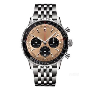 Relógio mecânico automático masculino 50mm 2024 novo relógio masculino quartzo luxo navitimer b01 dial marca cronógrafo cinto pulseira de aço relógio de pulso de alta qualidade b-7