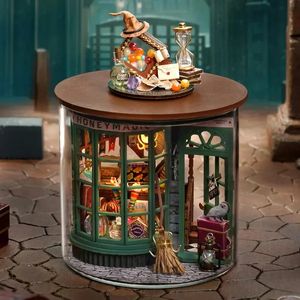 DIY Doll House Kit Magic Shop Scene Wooden Mini 3D Puzzle Handmade Assembly Building Model Toys with Furniture Home Decoration C 240304
