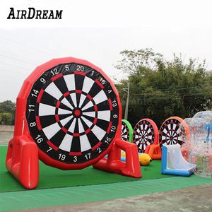 wholesale 4mH (13.2ft) with 6balls Red Inflatable Soccer Dart Board football target For shooting Sports Game Equipment