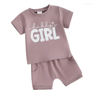 Conjuntos de roupas para bebês meninas, roupas de verão nascidas, camisetas de manga curta, tops, shorts elásticos