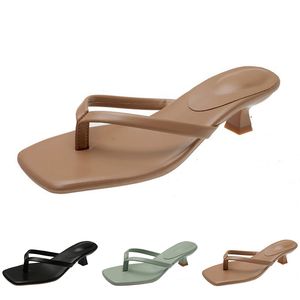 أحذية Gai Slippers Sandals Women Heels Fashion Flip High Flops Summer Flat Sneakers Triple White Black Green Brown Color32 662 344 106