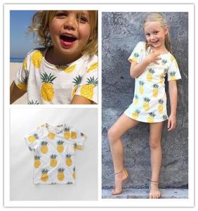 2019 Summer Children Pineapple短袖Tshirt Fashion Boys Girls Cotton CasuareTshirts Kids Clote Cute Baby Tops 80120C3370315