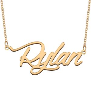 Rylan-Namensketten-Anhänger, individuell personalisiert, für Frauen, Mädchen, Kinder, beste Freunde, Mütter, Geschenke, 18 Karat vergoldeter Edelstahl