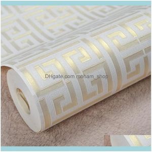 Wallpapers Contemporary Modern Geometric Wallpaper Neutral Greek Key Design Pvc Wall Paper For Bedroom 0 5 X 10263P