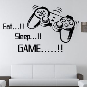 Comer sono jogo decalques de parede removível diy letras adesivos de parede para meninos quarto sala estar crianças papel de parede casa decor256t