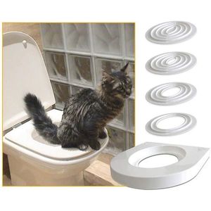 Inne Cat Supplies Cats Zestaw do treningu toaletowego PVC Pet Cute Mark Box Zestaw Profesjonalny trener sprzątania szczeniąt dla siedzenia 346Z