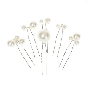 Klipy do włosów 6pcs Pearl U Shape Hair Spin Anti-Slip Stable Grip Wedding Małży Ślubna do festiwalu imprezowego wystroju głowy