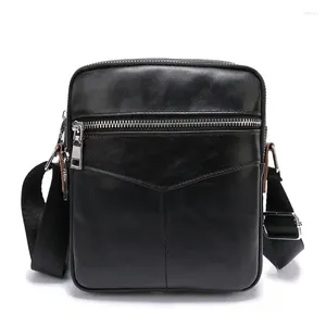 Saco de couro genuíno dos homens mensageiro sacos alta qualidade vaca crossbody versátil bolsa ombro masculino