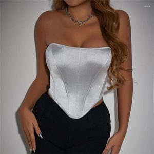 Women's Tanks Stylish Crop Top Sexy Bright Fishbone Corset Tops Cami For Everyday Wear