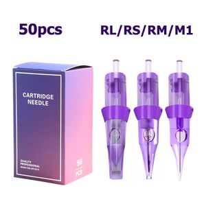 50PCS RL/RS/RM/M1 Professional Tattoo Cartridges Needles Standard 0.3MM Disposable Tattoo Needle For Permanent Makeup Machine 240226