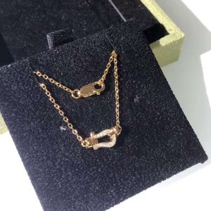 Bransoletka projektantowa Fredjewelry High Version Feijia Horseshoe Burzacz Naszyjnik dla kobiet 925 Srebrny srebrny z 18 -karatowym różowym złotem inkrustowanym Diamentowym Podkowy