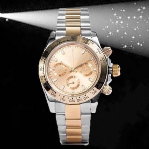 Relógios de movimento masculino Relógio Mecânico com Fivela Dobrável e Cronômetro À Prova D 'Água Relógio Luxe 40mm Fivela Dobrável Ouro Luxuoso Moldura Cerâmica Masculina Automática