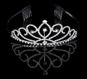 Kız Taçları Rhinestones Düğün Takı Gelin Başlıkları Doğum Günü Partisi Performans Pageant Crystal Tiaras Düğün Accessor1546161