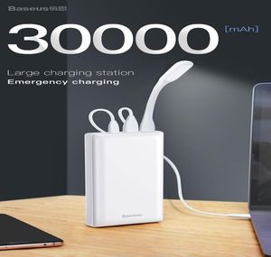 SAMSUNG S10 S9 XIAOMI MI 9 30000 MAH POWERBANK USB Cポータブル外部バッテリー充電器POVERBANK3081663用Baseus 30000MAHパワーバンク