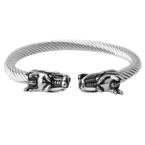 Fashion Jewelry 316l Stainless Steel Dragon Bracelets For Men With Cable cuff Bangle Accessories Bracelet 240227